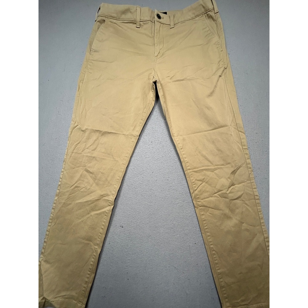 Express Athletic Pants Stretch Cotton Khaki Tan 33 x 32 Mens